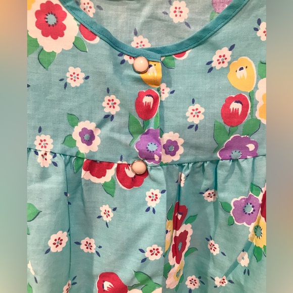 Vintage Floral Housecoat Dress Snaps Pockets Sz M - Picture 6 of 7